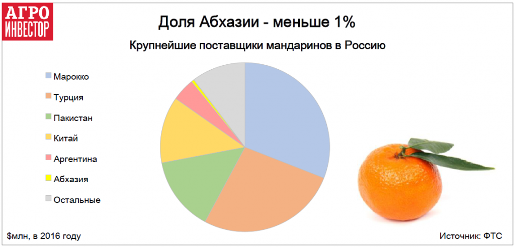 Крупнейшие поставщики мандаринов в Россию